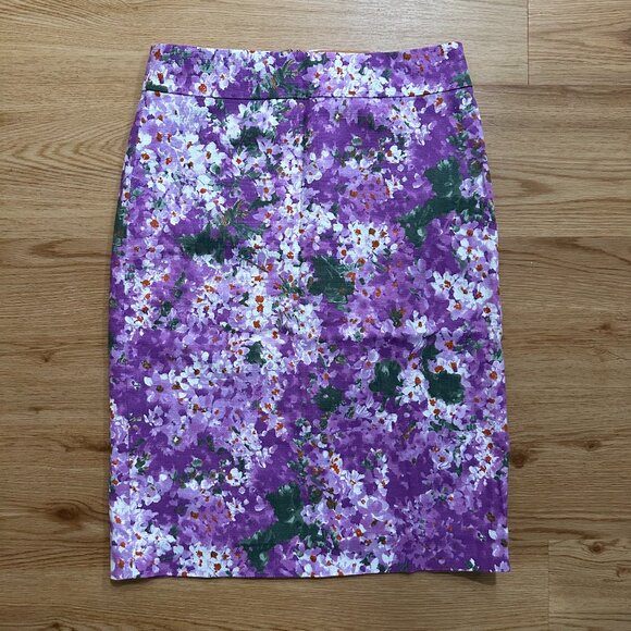Jcrew NWOT Cotton Floral Pencil Skirt Size 2 - Picture 1 of 7